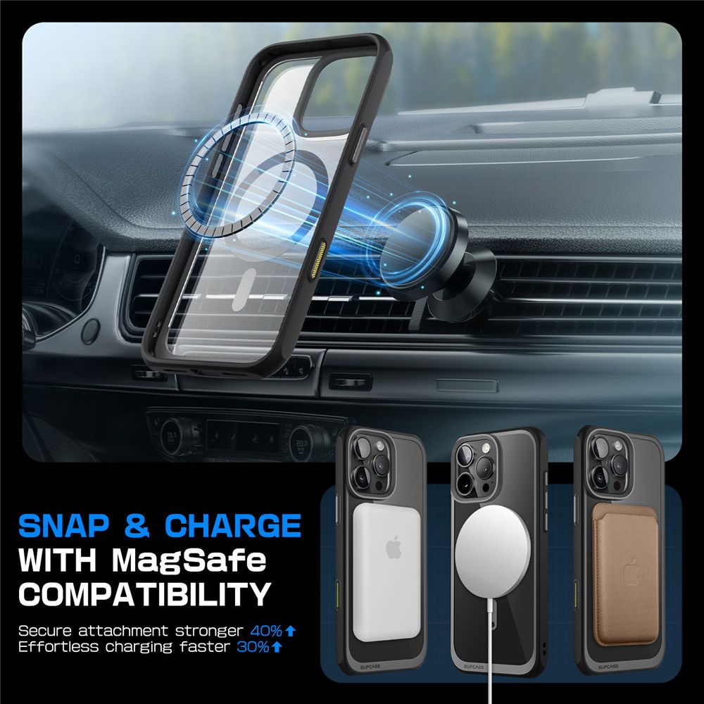 ETUI SUPCASE UB MAG MAGSAFE IPHONE 16 PRO CZARNE