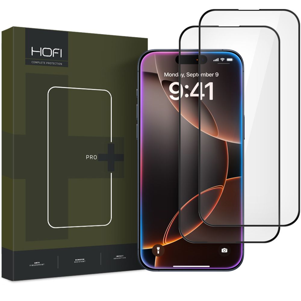 SZKŁO HARTOWANE HOFI GLASS PRO+ 2-PACK IPHONE 16 PRO CZARNA RAMKA