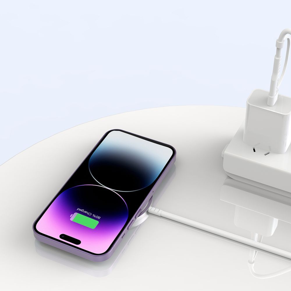 ŁADOWARKA INDUKCYJNA TECH-PROTECT QI15W-A44 MAGNETIC MAGSAFE WIRELESS CHARGER BIAŁA