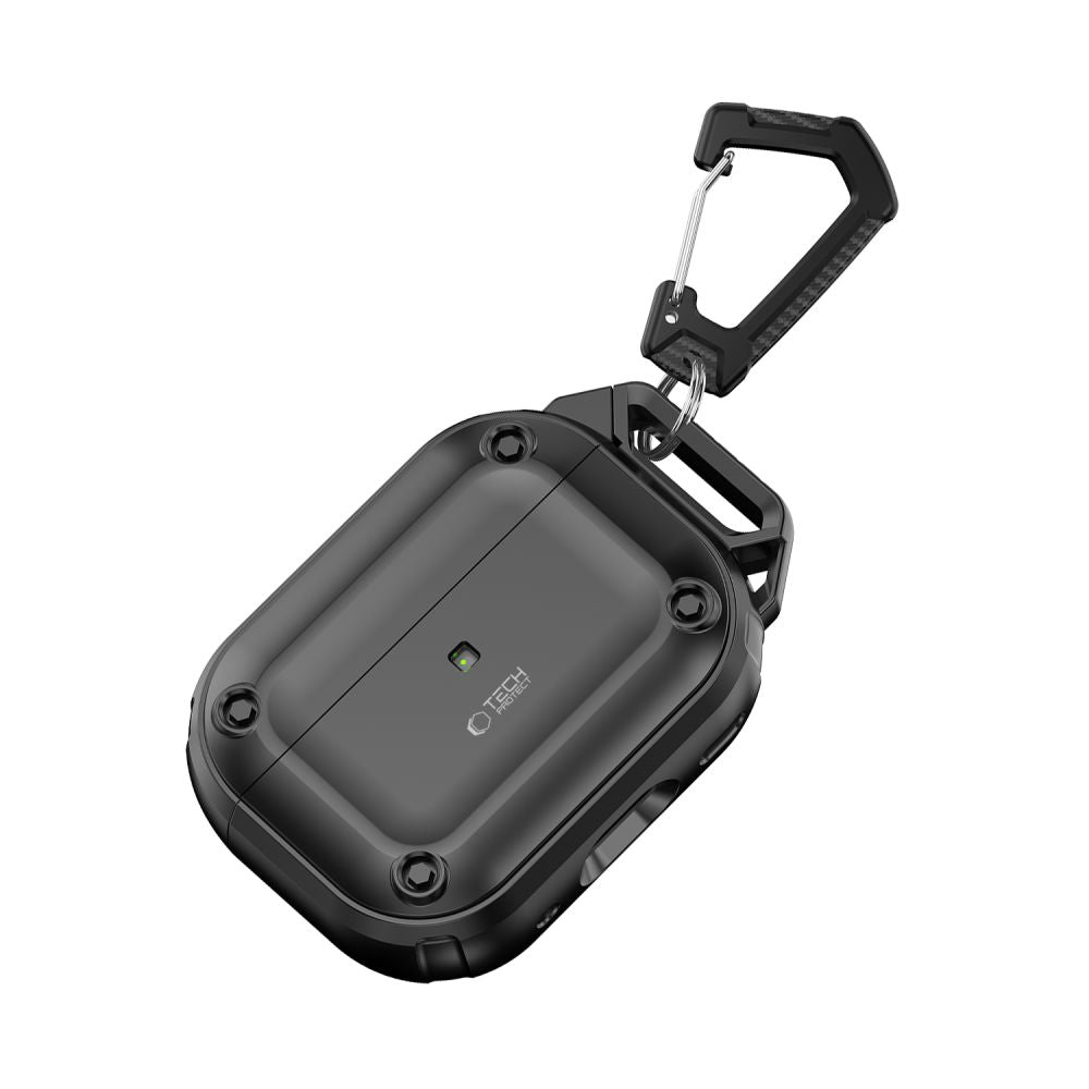 ETUI NA SŁUCHAWKI TECH-PROTECT ROUGH HOOK APPLE AIRPODS PRO 1 / 2 BLACK CZARNE