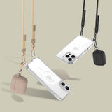 ETUI ZE SMYCZKĄ TECH-PROTECT FLEXAIR CHAIN MAGSAFE IPHONE 16 PRO CZARNĄ I BEŻOWĄ