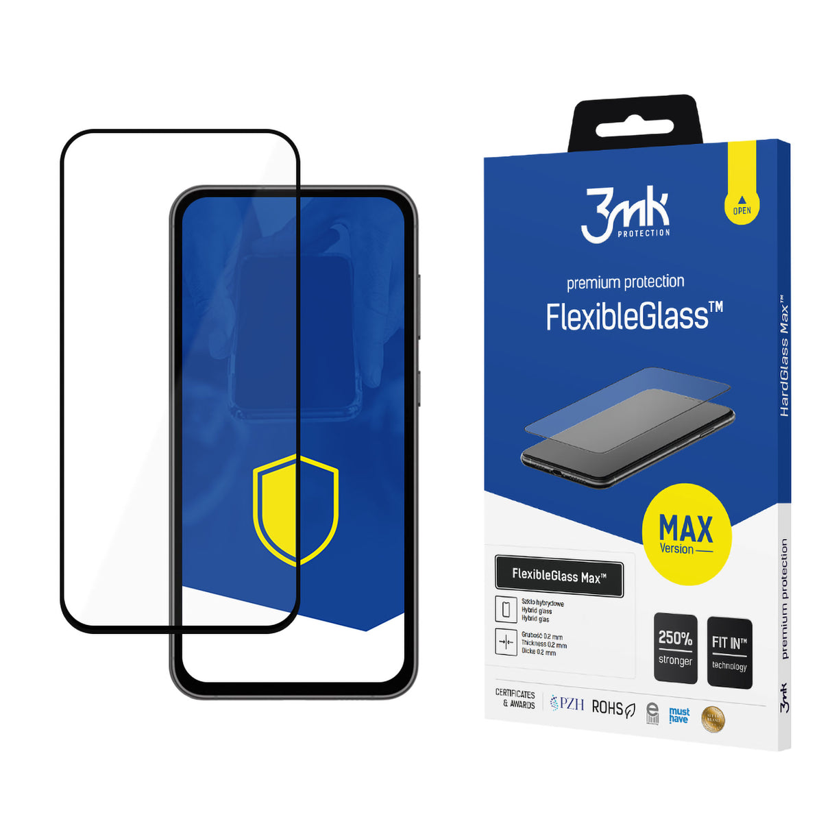 SZKŁO SAMSUNG GALAXY S23 FE - 3MK FLEXIBLEGLASS MAX BLACK CZARNA RAMKA