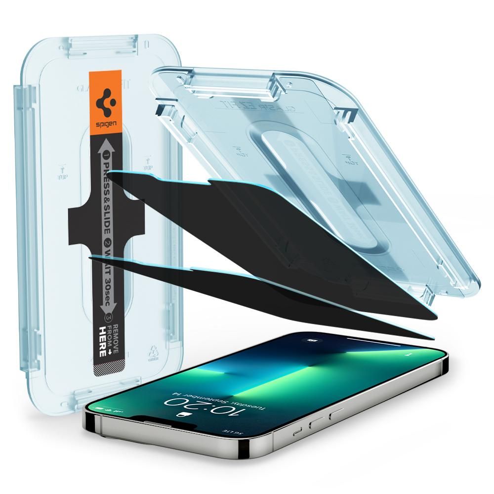 SZKŁO HARTOWANE PRYWATYZUJĄCE SPIGEN GLAS.TR ”EZ FIT” 2-PACK IPHONE 13 / 13 PRO / 14 / 16E PRIVACY