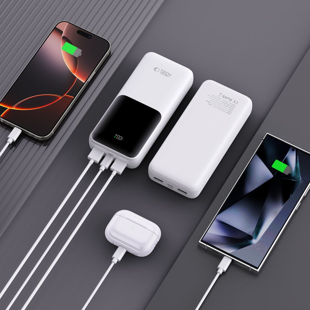 POWERBANK TECH-PROTECT PB02 POWER BANK 20000MAH 22.5W BIAŁY