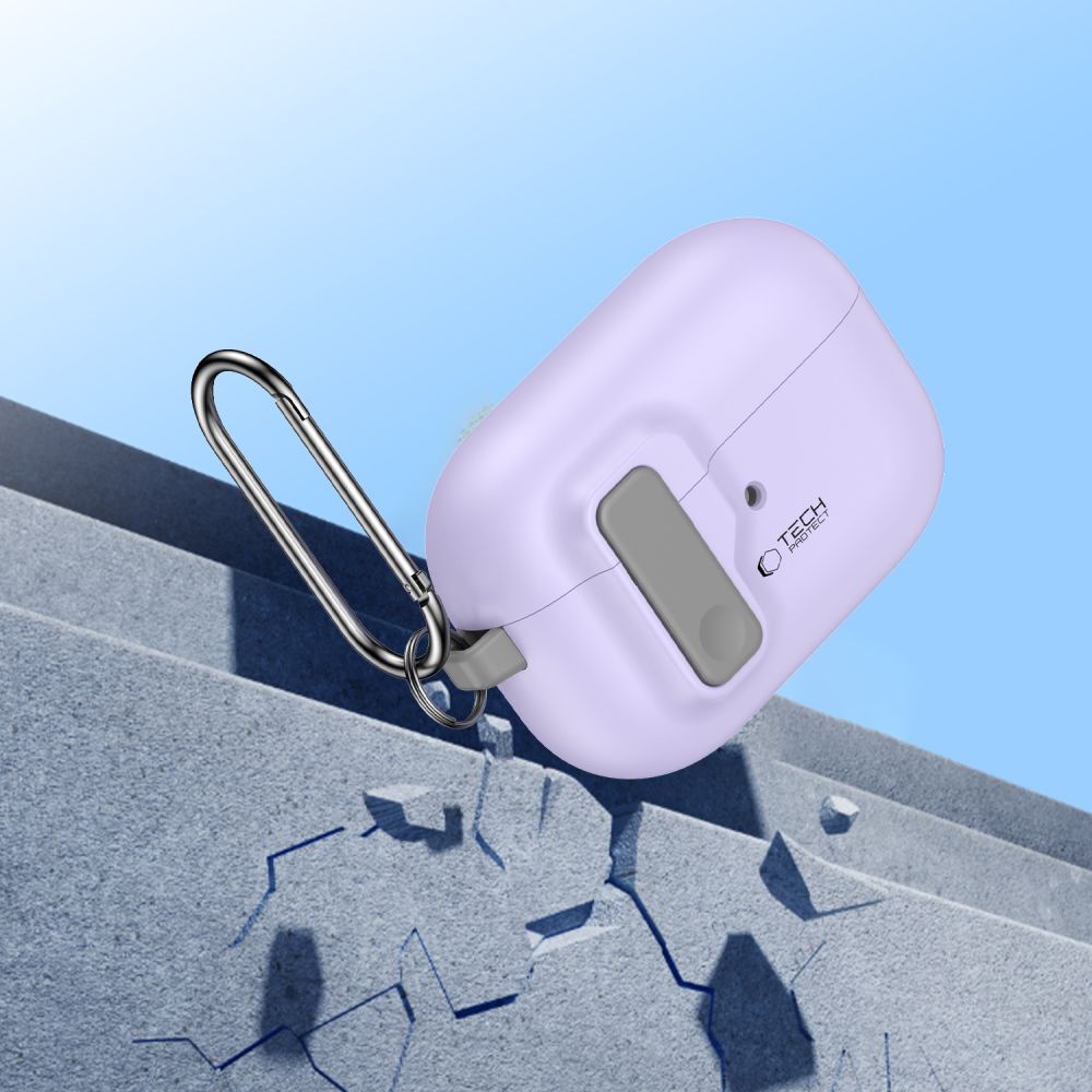 ETUI NA SŁUCHAWKI TECH-PROTECT SLIM HOOK APPLE AIRPODS PRO 1 / 2 FIOLETOWE