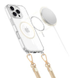 ETUI ZE SMYCZKĄ TECH-PROTECT FLEXAIR CHAIN MAGSAFE IPHONE 16 PRO CZARNĄ I BEŻOWĄ