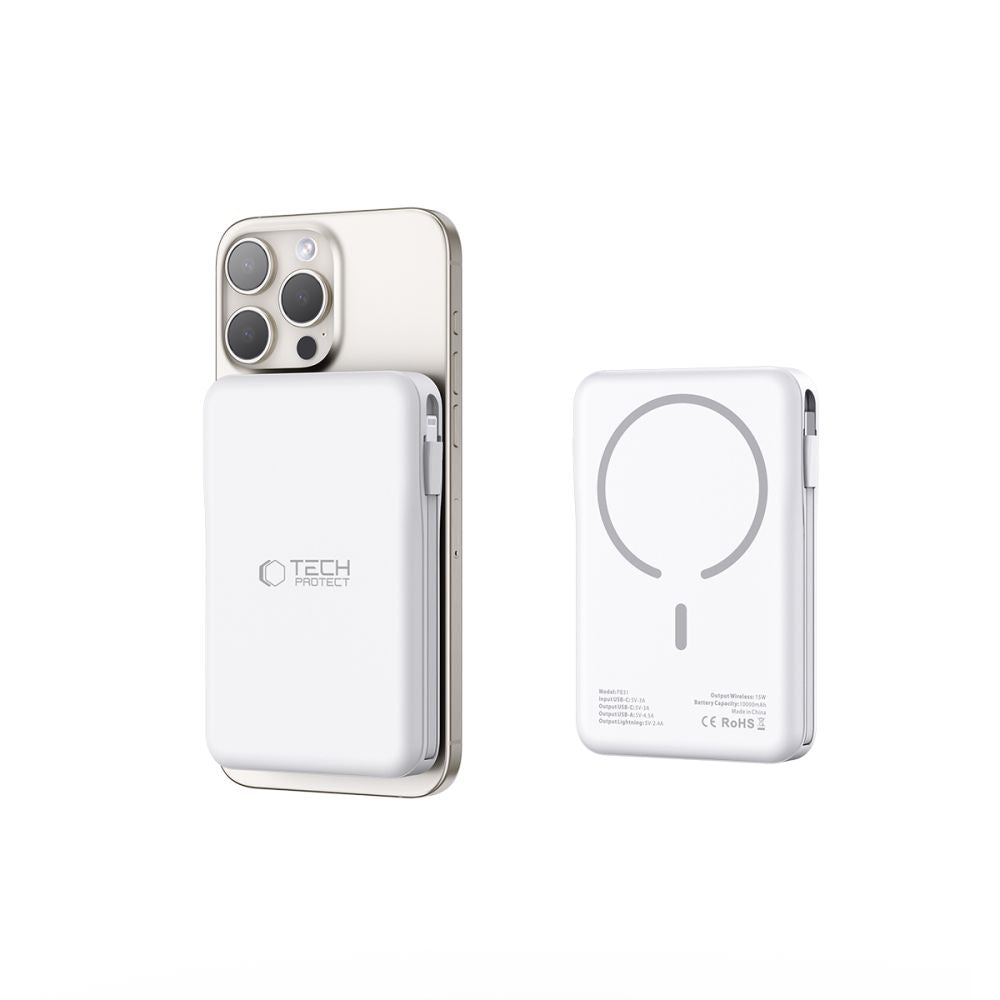 POWERBANK TECH-PROTECT PB31 LIFEMAG MAGSAFE POWER BANK 10000MAH BIAŁY