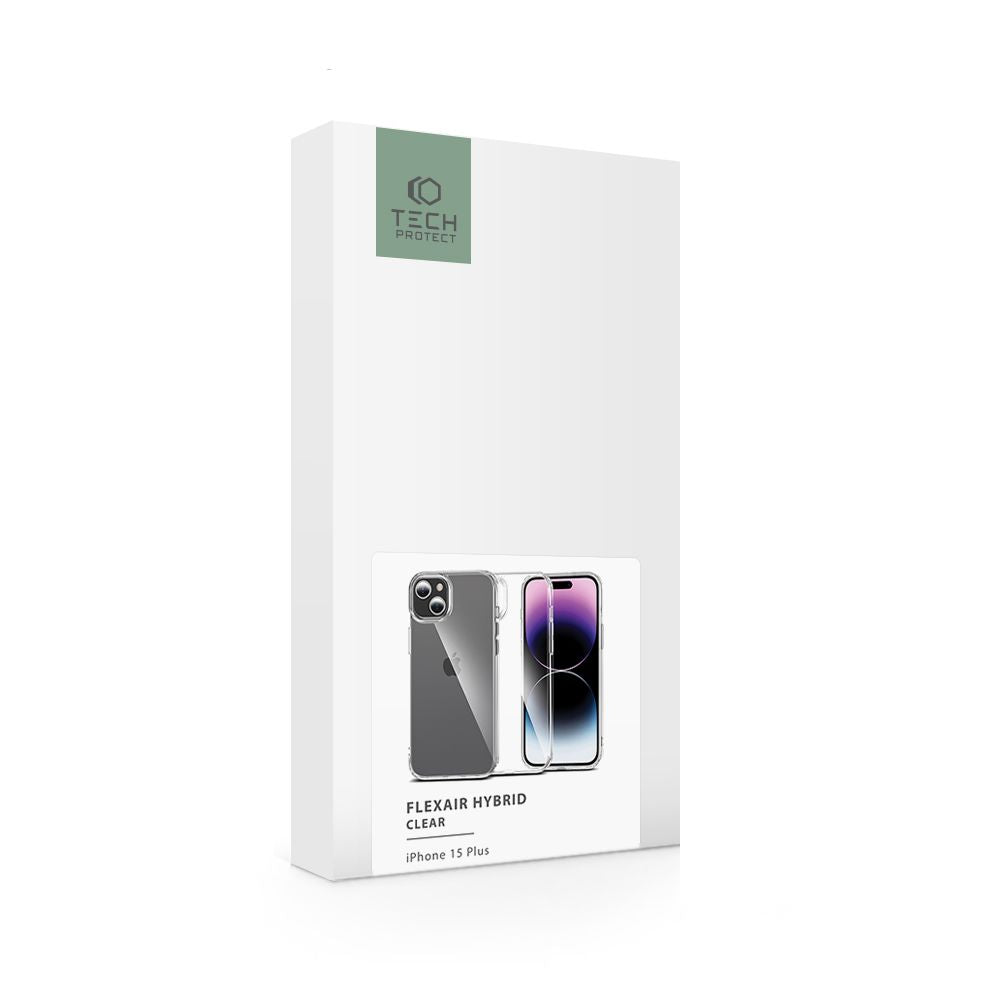ETUI TECH-PROTECT FLEXAIR HYBRID IPHONE 15 PLUS TRANSPARETNE