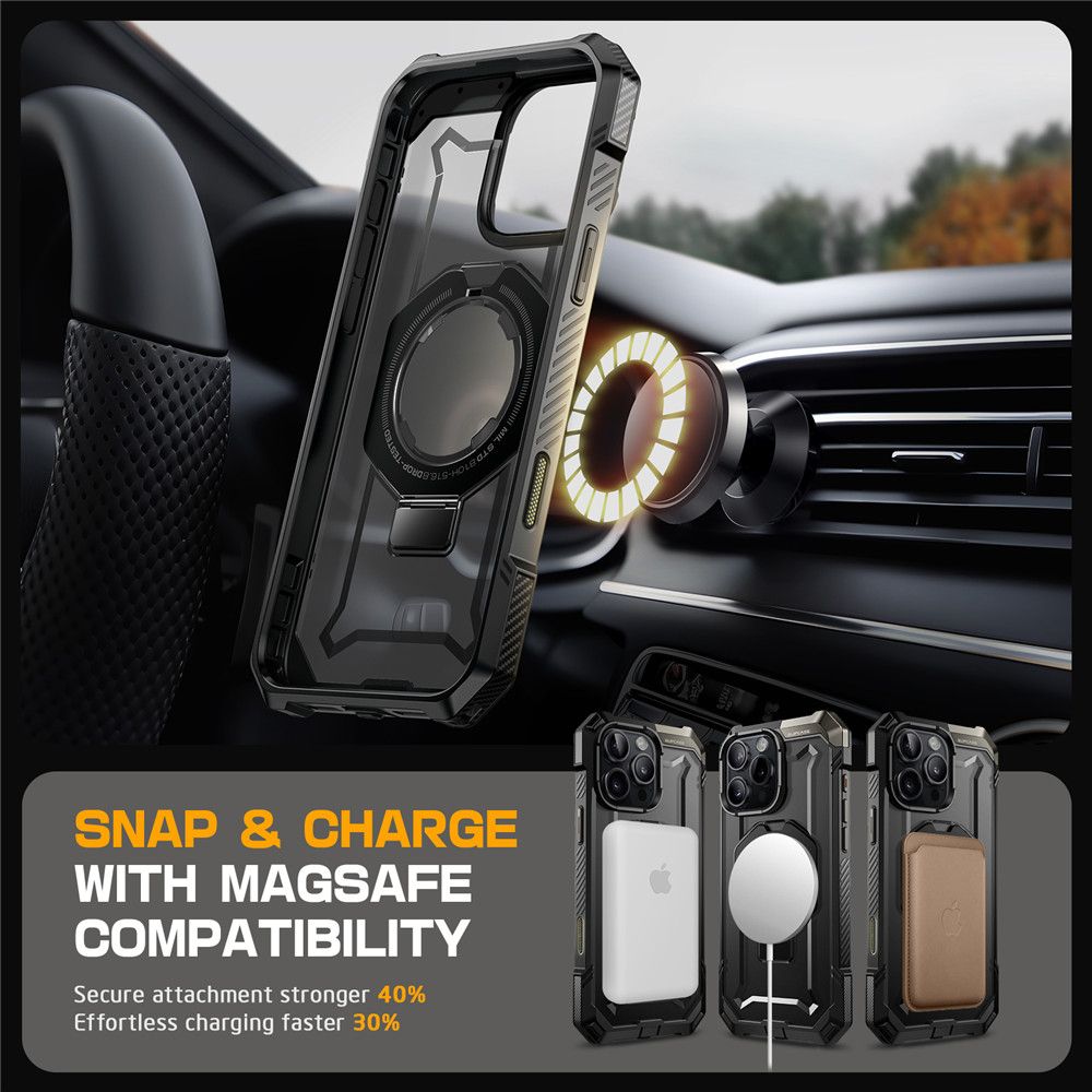 ETUI SUPCASE UB GRIP MAG MAGSAFE IPHONE 16 PRO CZARNE