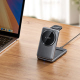 ŁADOWARKA INDUKCYJNA 3W1 TECH-PROTECT QI15W-A42 3IN1 MAGNETIC MAGSAFE WIRELESS CHARGER SZARA