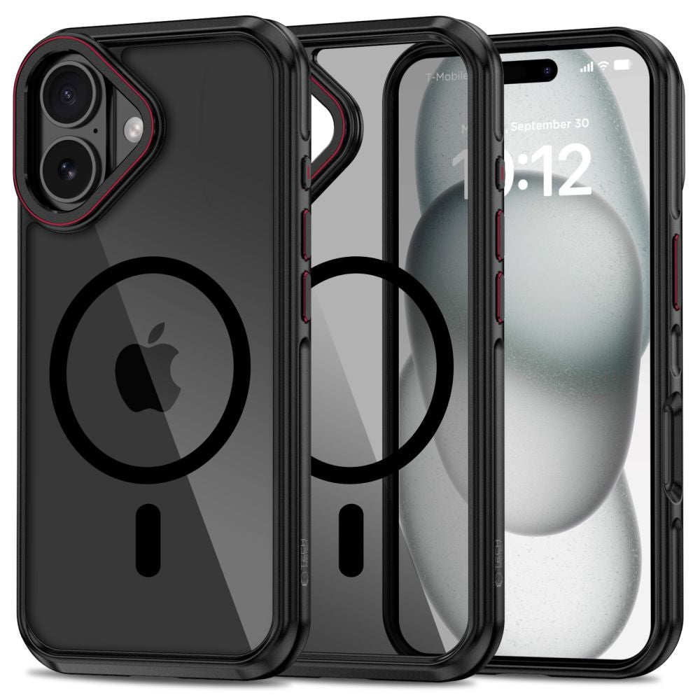 ETUI TECH-PROTECT MAGHYBRID MAGSAFE IPHONE 16 CZARNO CZERWONE