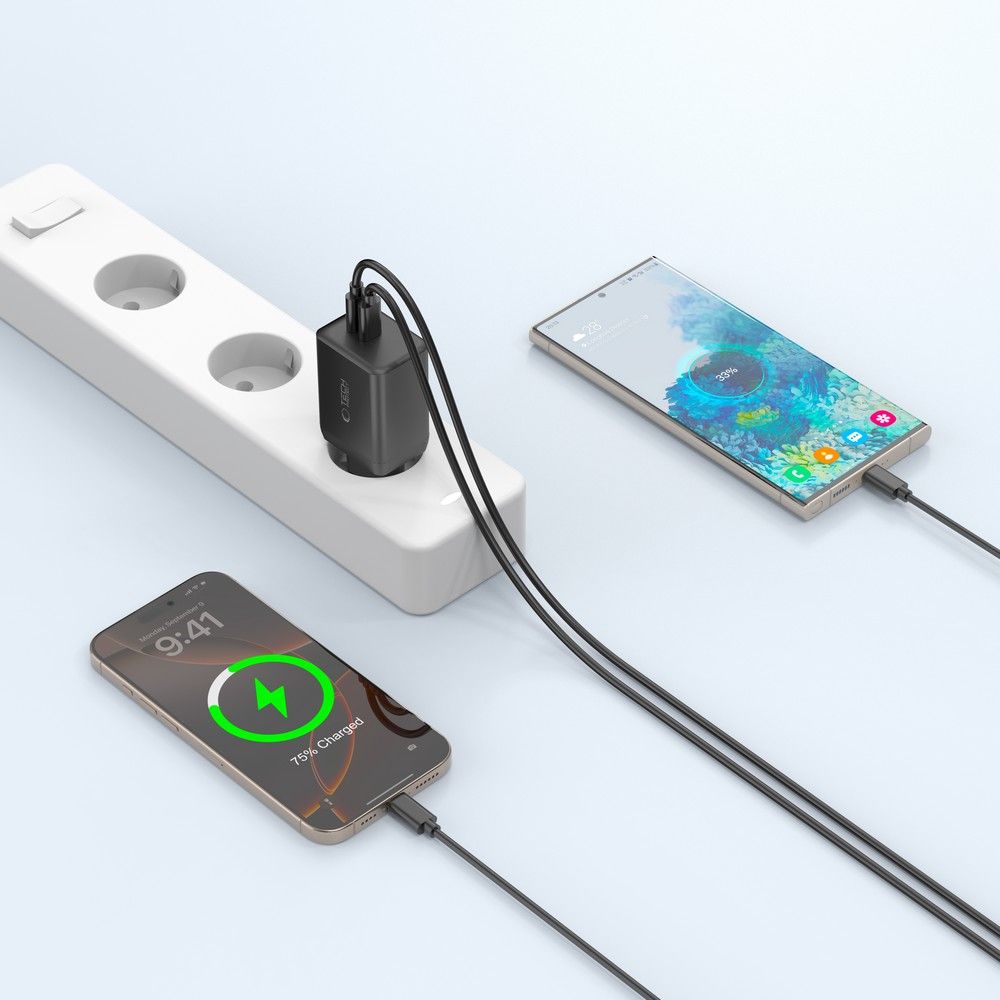 ŁADOWARKA SIECIOWA TECH-PROTECT NC45W-GAN 2-PORT NETWORK CHARGER PD45W CZARNA