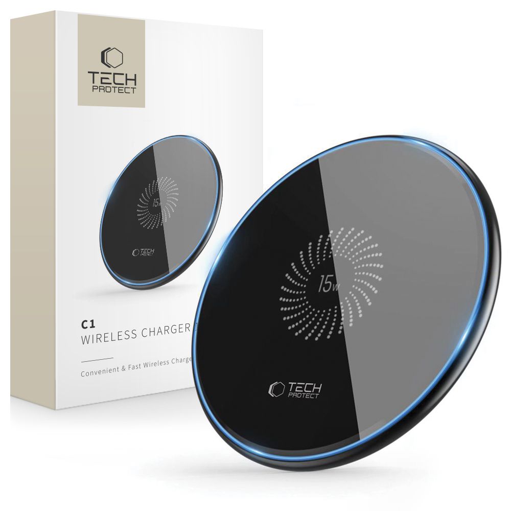 ŁADOWARKA INDUKCYJNA TECH-PROTECT QI15W-C1 WIRELESS CHARGER 15W CZARNA