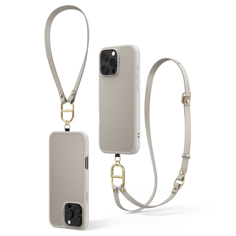 ETUI ZE SMYCZKA SPIGEN CYRILL KAJUK CLASSIC CHARM MAG MAGSAFE IPHONE 16 PRO MAX CREAM BEŻOWE