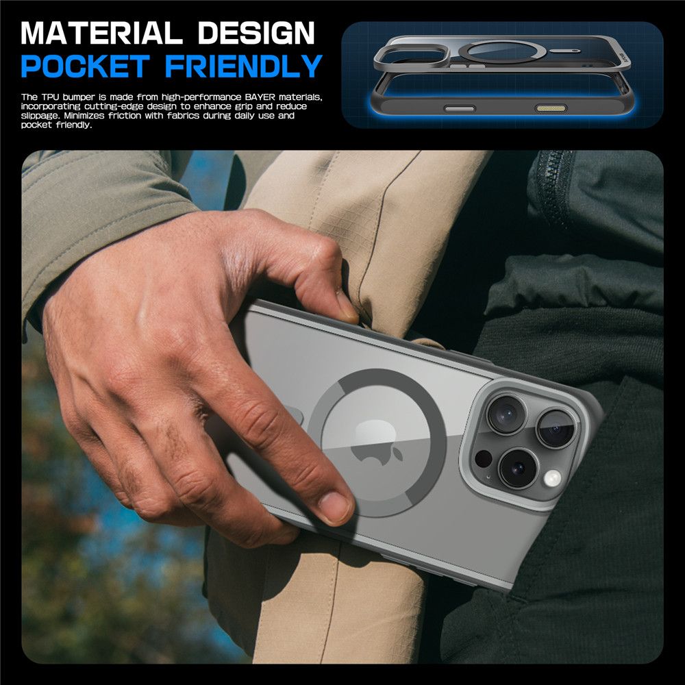 ETUI SUPCASE UB MAG MAGSAFE IPHONE 16 PRO MAX SZARE