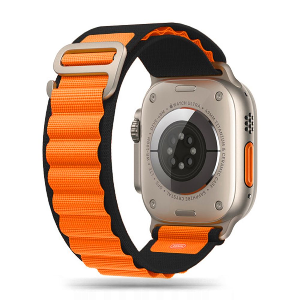 PASEK TECH-PROTECT NYLON PRO APPLE WATCH 6 / 7 / 8 / 9 / 10 / SE / ULTRA 1 / 2 (44 / 45 / 46 / 49 MM) BLACK / ORANGE CZARNO POMARAŃCZOWY