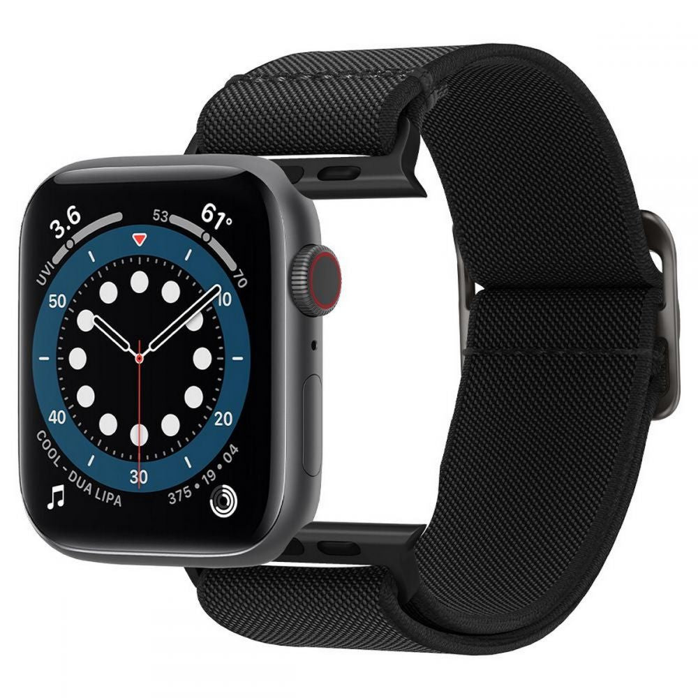 PASEK SPIGEN FIT LITE APPLE WATCH 6 / 7 / 8 / 9 / 10 / SE / ULTRA 1 / 2 (44 / 45 / 46 / 49 MM) BLACK CZARNY
