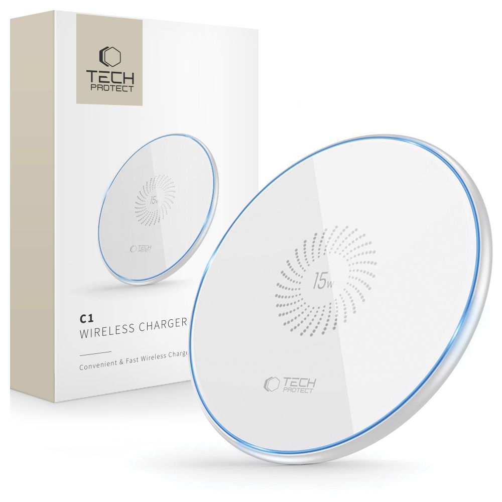 ŁADOWARKA INDUKCYJNA TECH-PROTECT QI15W-C1 WIRELESS CHARGER 15W BIAŁA
