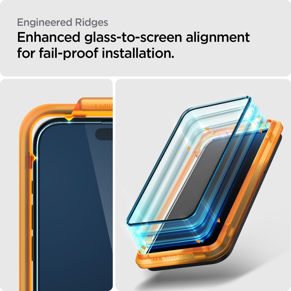 SZKŁO HARTOWANE SPIGEN ALM GLASS FC 2-PACK IPHONE 14 PRO BLACK CZARNA RAMKA