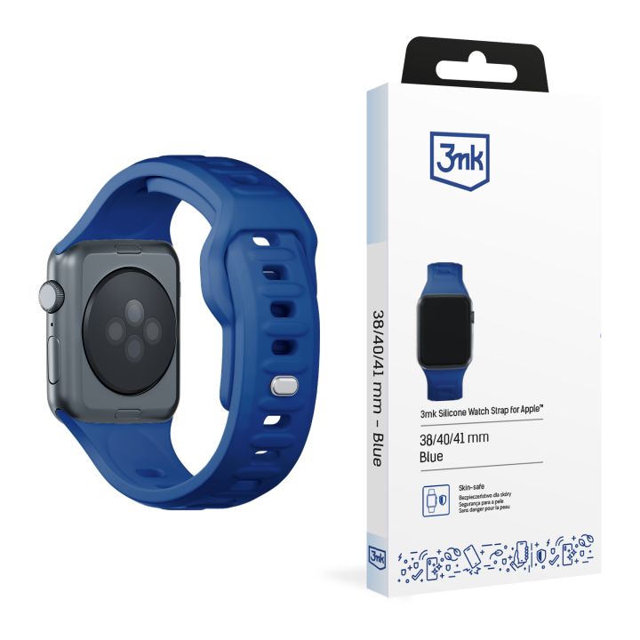 PASEK SILIKONOWY 3MK SILICONE WATCH STRAP DO APPLE WATCH 38 / 40 / 41 MM - NIEBIESKI