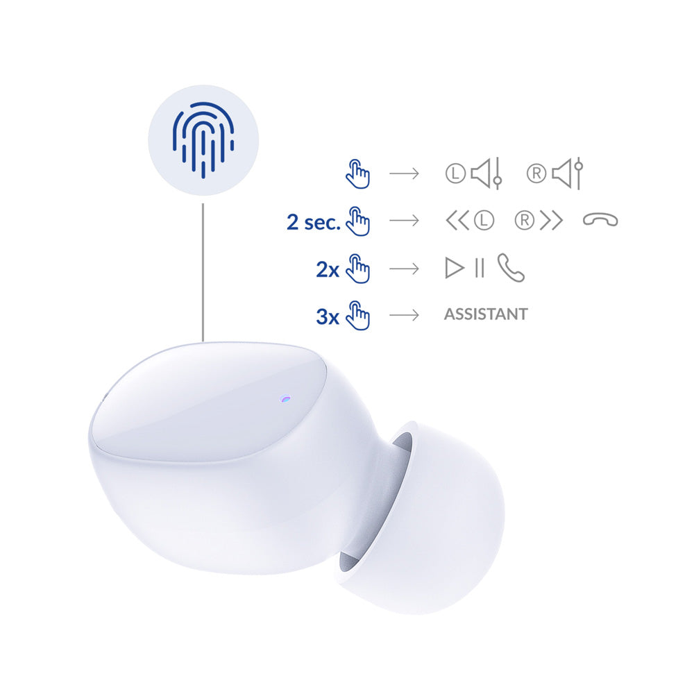 SŁUCHAWKI 3MK FLOWBUDS WHITE BIAŁE