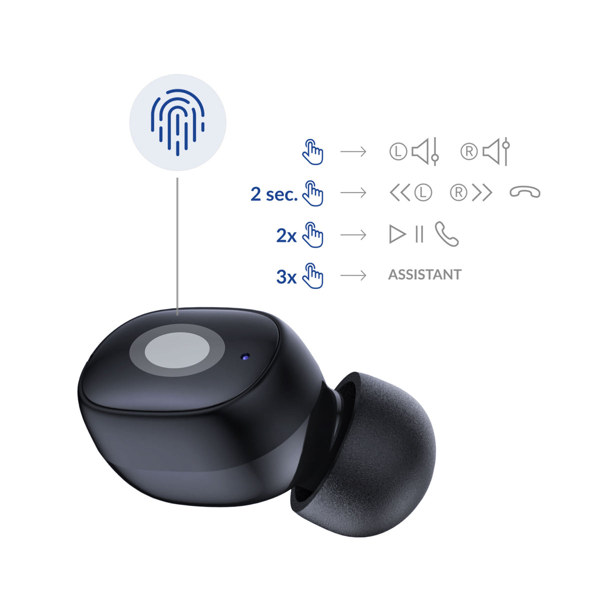 SŁUCHAWKI 3MK FLOWBUDS BLACK CZARNE