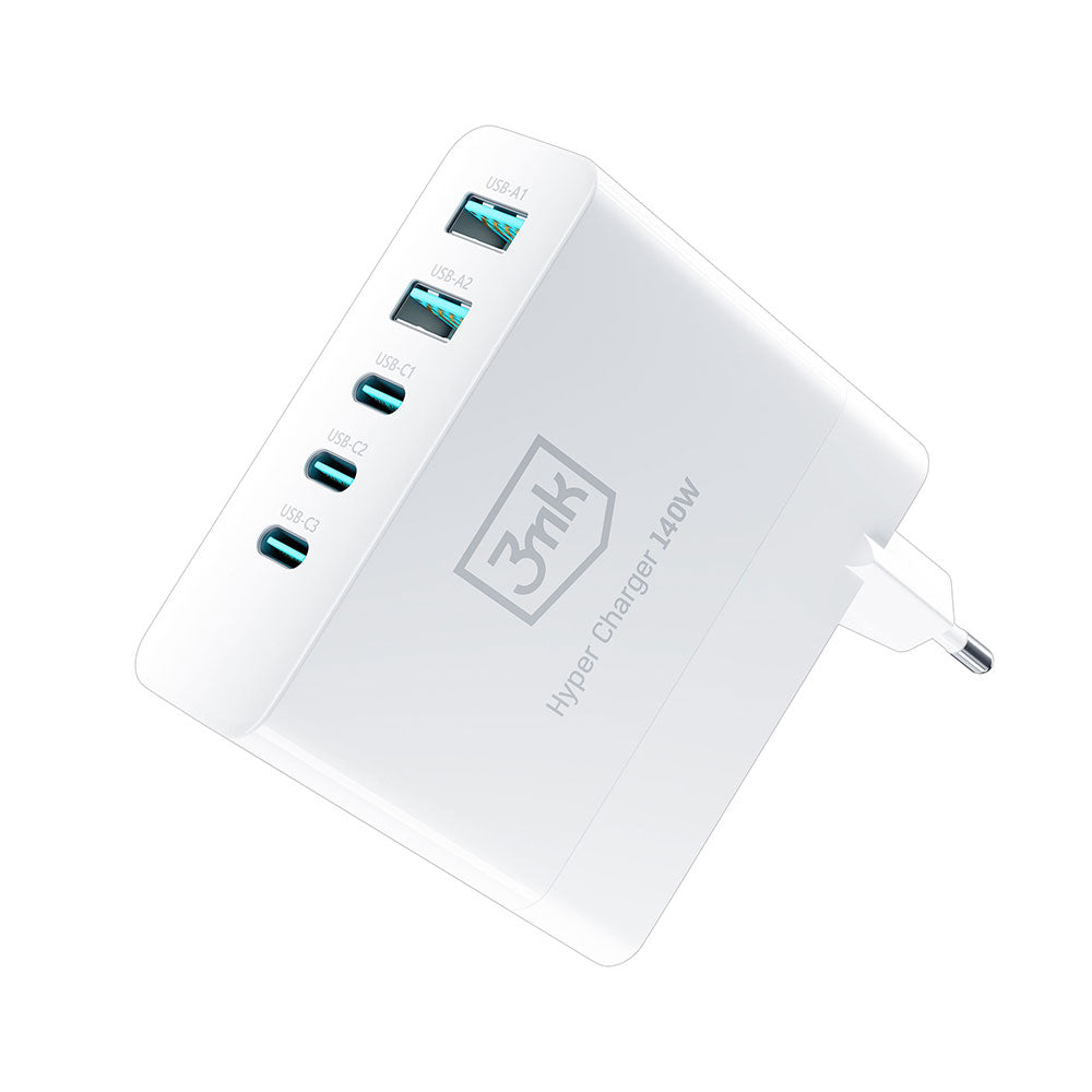 ŁADOWARKA SIECIOWA 3MK HYPER CHARGER 140W BIAŁA