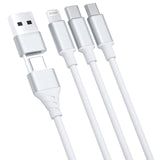 KABEL 3W1 3MK HYPER CABLE 3IN1 A/C TO C/MICRO/LIGHTNING 1.5M WHITE BIAŁY