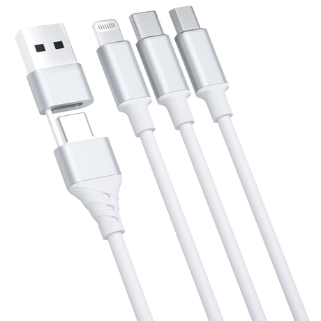 KABEL 3W1 3MK HYPER CABLE 3IN1 A/C TO C/MICRO/LIGHTNING 1.5M WHITE BIAŁY