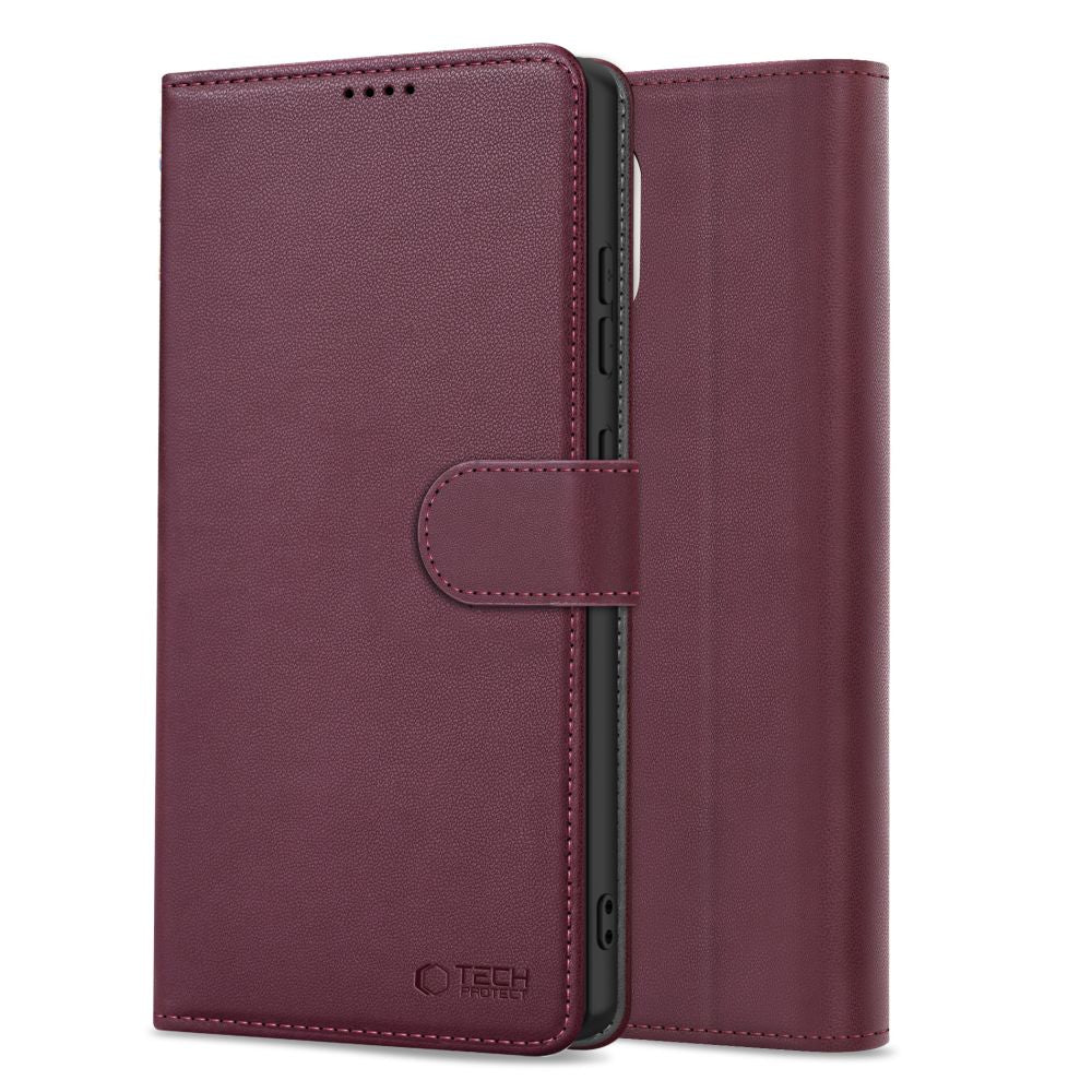 ETUI OTWIERANE TECH-PROTECT WALLET IPHONE 16E MULBERRY CIEMNO FIOLETOWE
