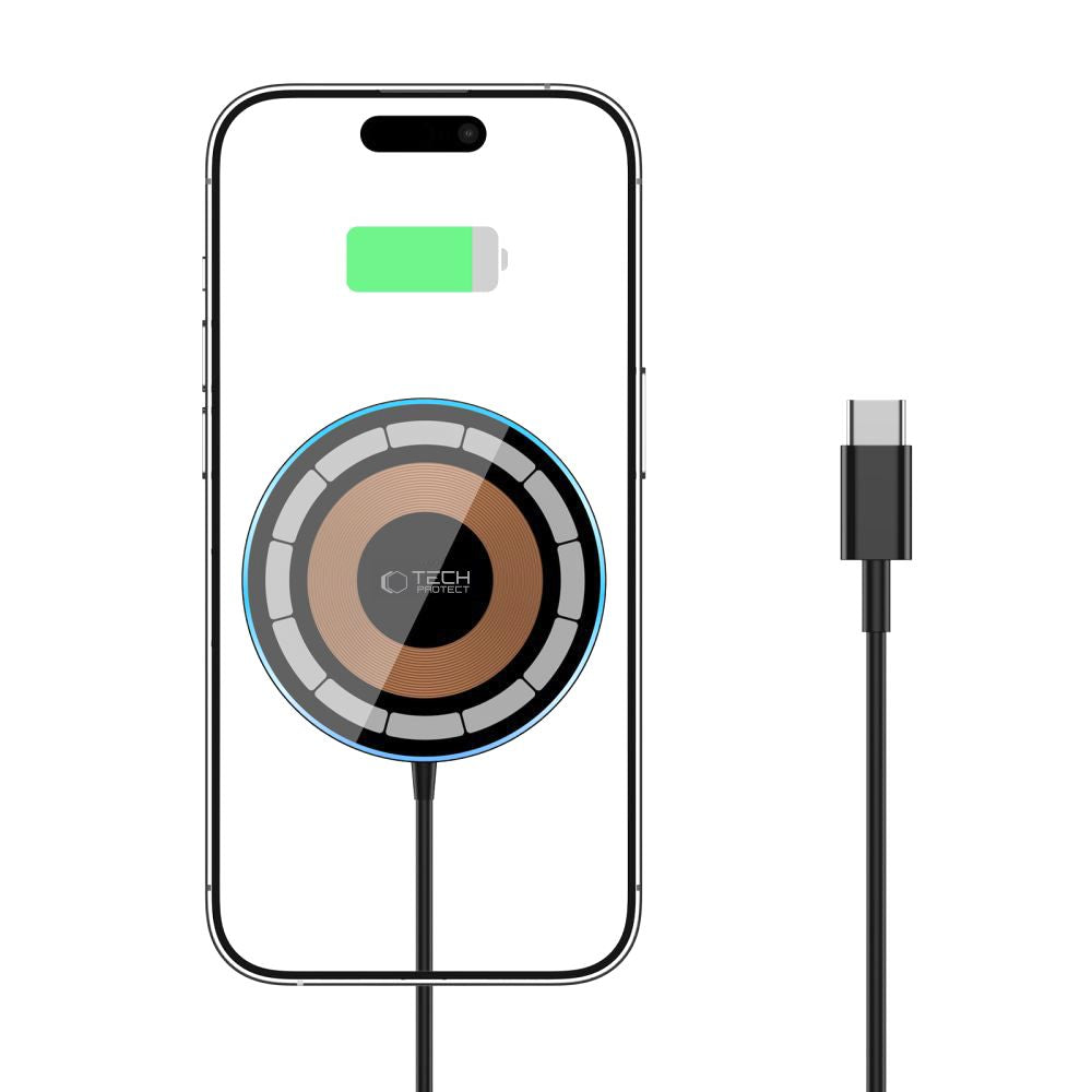 ŁADOWARKA INDUKCYJNA TECH-PROTECT QI15W-A30 MAGNETIC MAGSAFE WIRELESS CHARGER CZARNA