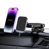UCHWYT SAMOCHODOWY Z ŁADOWANIEM INDUKCYJNYM TECH-PROTECT MM15W-V2 MAGNETIC MAGSAFE DASHBOARD CAR MOUNT WIRELESS CHARGER 15W CZARNY