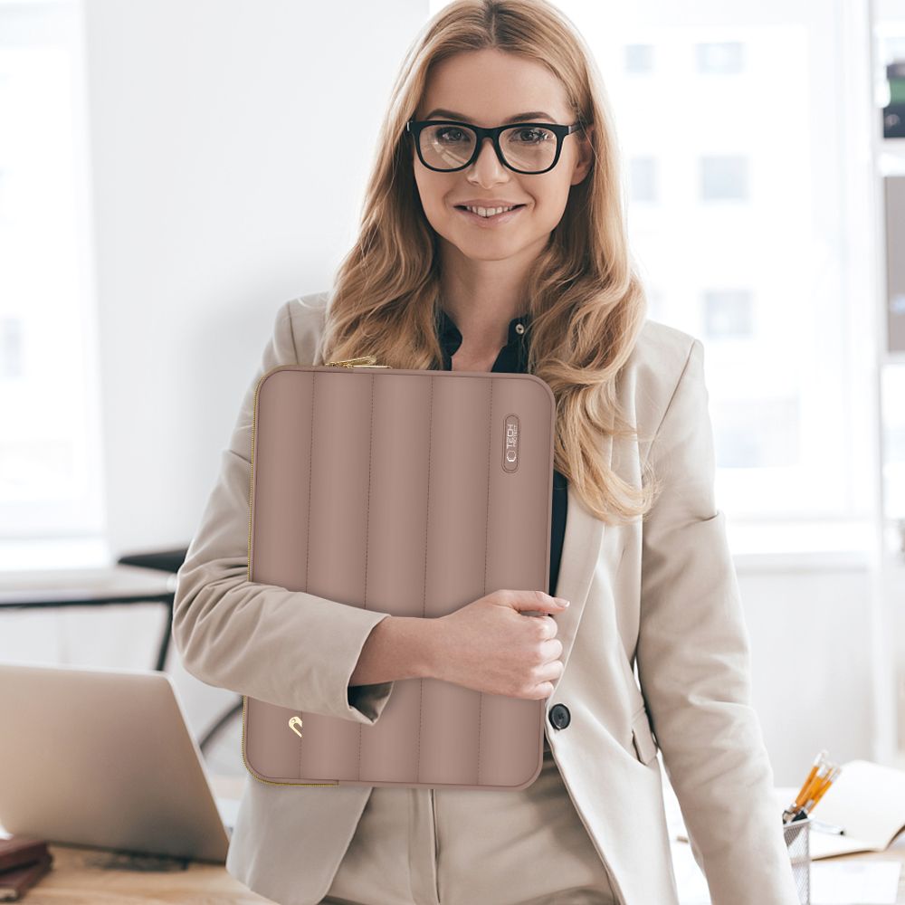 TORBA NA LAPTOPA TECH-PROTECT PUFFY LAPTOP 15-16 BRĄZOWA