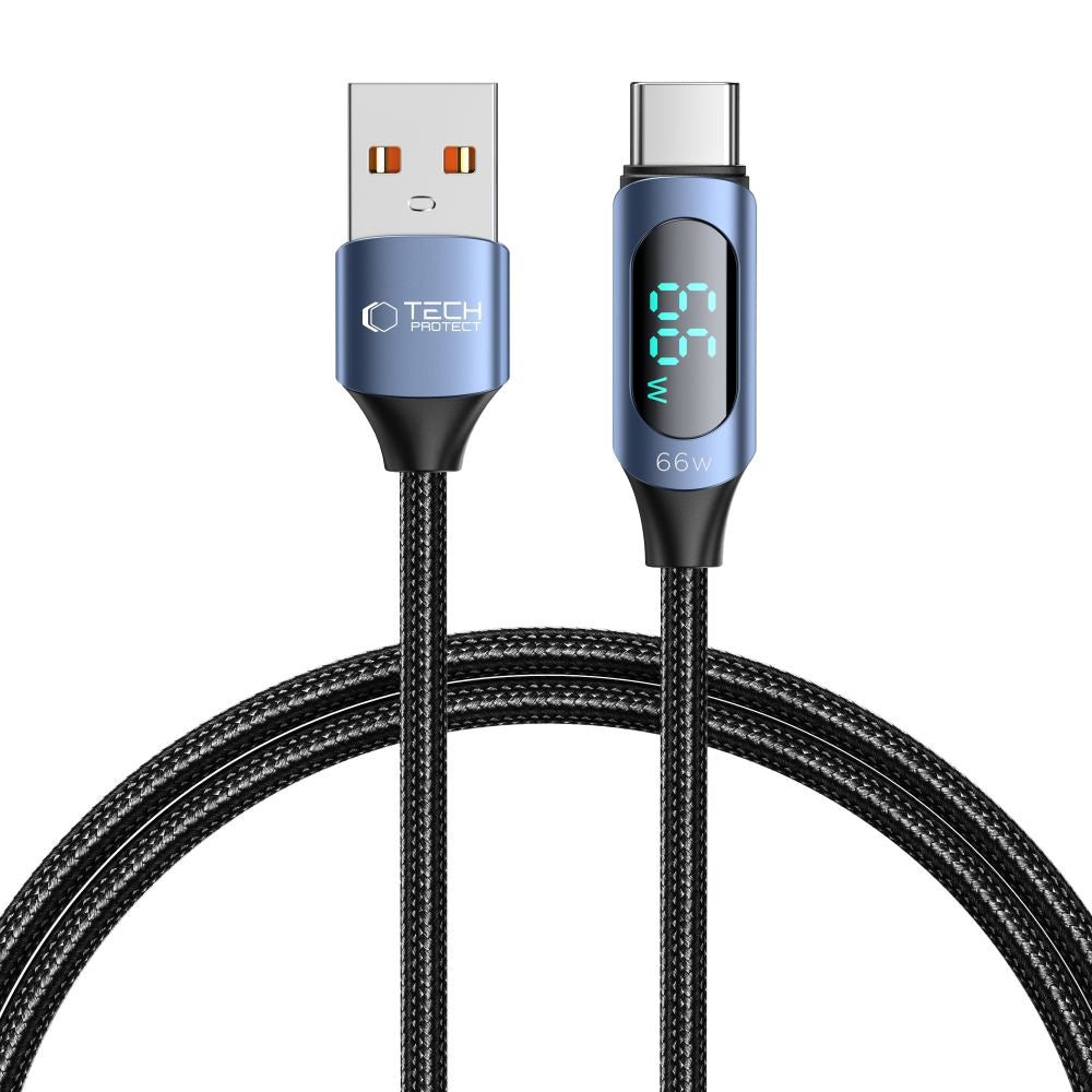 KABEL TECH-PROTECT ULTRABOOST LED TYPE-C CABLE 66W/6A 100CM NIEBIESKI