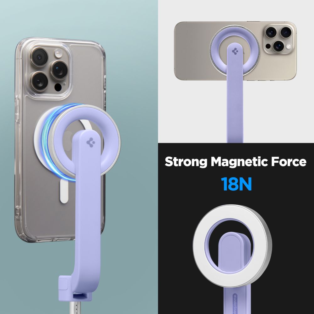 SELFIE STICK TRIPOD SPIGEN S571W MAGSAFE BLUETOOTH FIOLETOWY