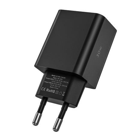 ŁADOWARKA SIECIOWA TECH-PROTECT NC30W 2-PORT NETWORK CHARGER PD30W/QC3.0 CZARNA