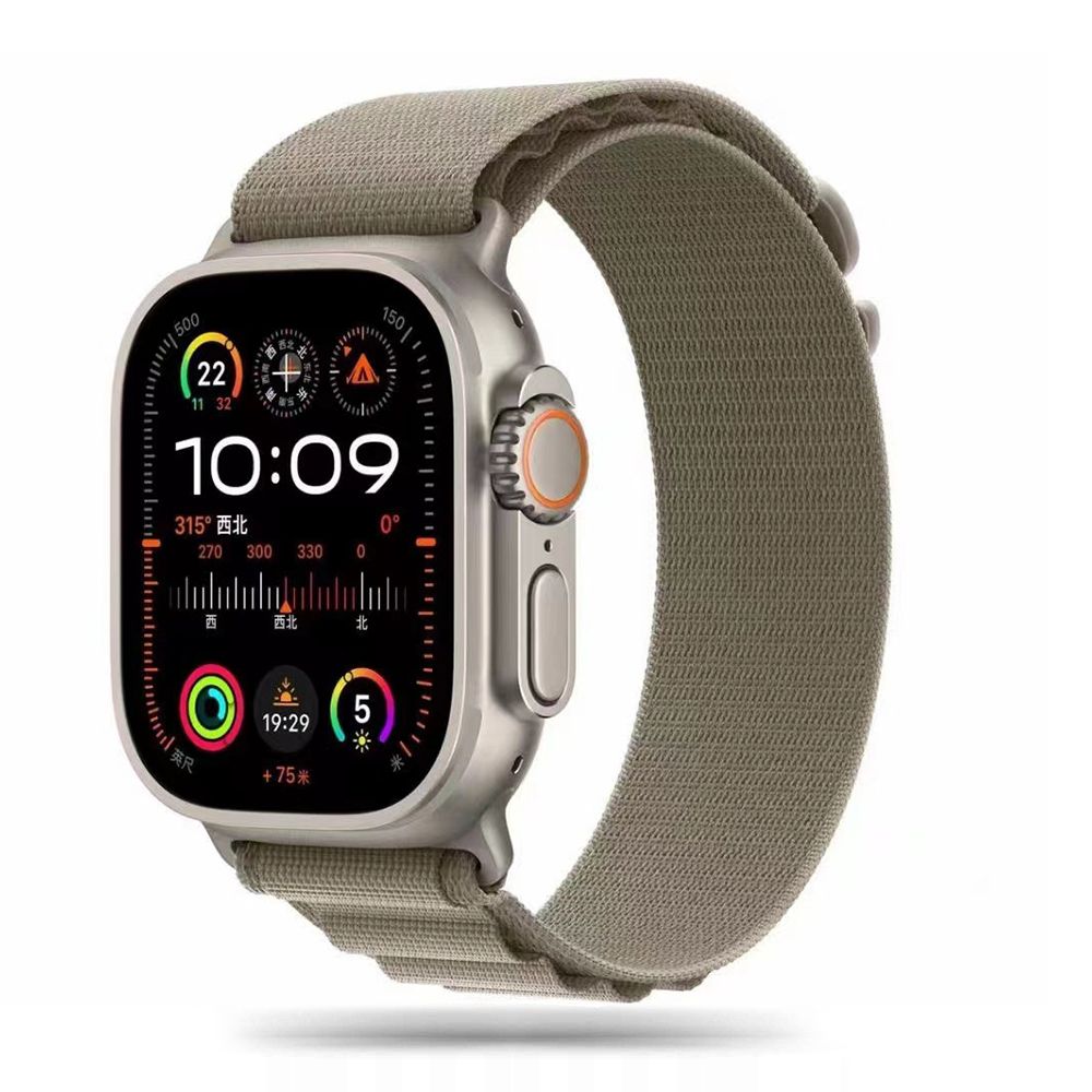 PASEK TECH-PROTECT NYLON PRO APPLE WATCH 6 / 7 / 8 / 9 / 10 / SE / ULTRA 1 / 2 (44 / 45 / 46 / 49 MM) TITANIUM/OLIVE