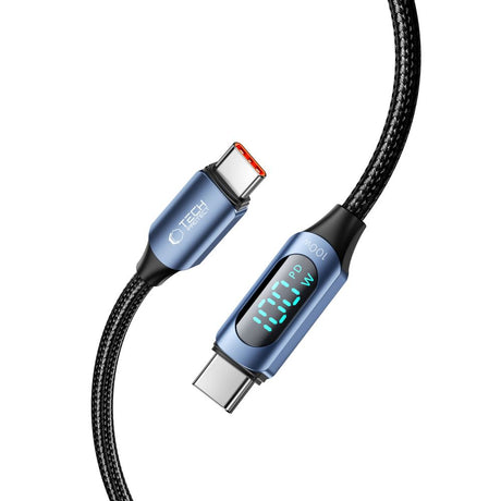 KABEL TECH-PROTECT ULTRABOOST LED TYPE-C CABLE PD100W/5A 100CM NIEBIESKI