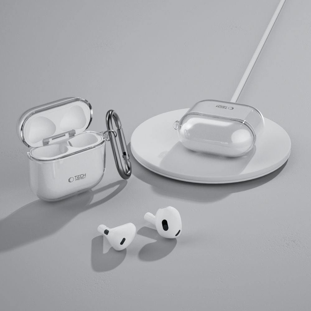 ETUI NA SŁUCHAWKI TECH-PROTECT FLEXAIR APPLE AIRPODS 4 CLEAR TRANSPARETNE