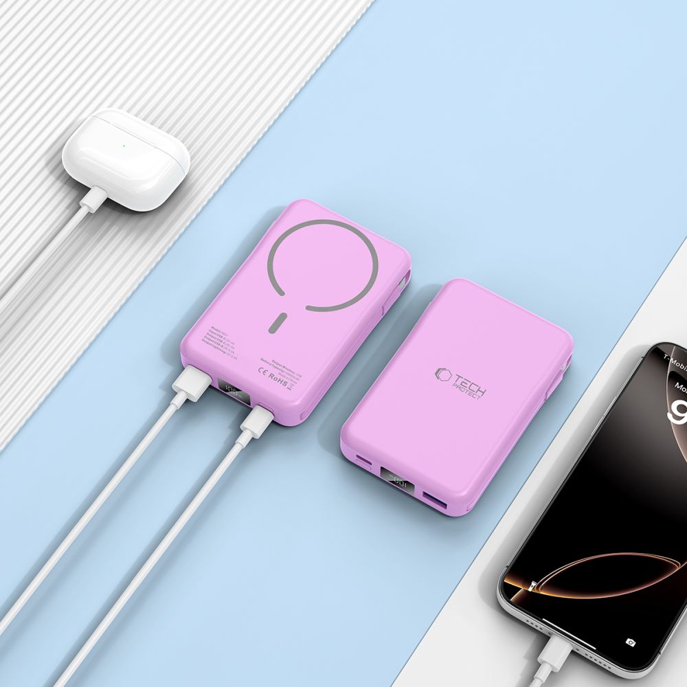 POWERBANK TECH-PROTECT PB31 LIFEMAG MAGSAFE POWER BANK 10000MAH LAVENDER FIOLETOWY