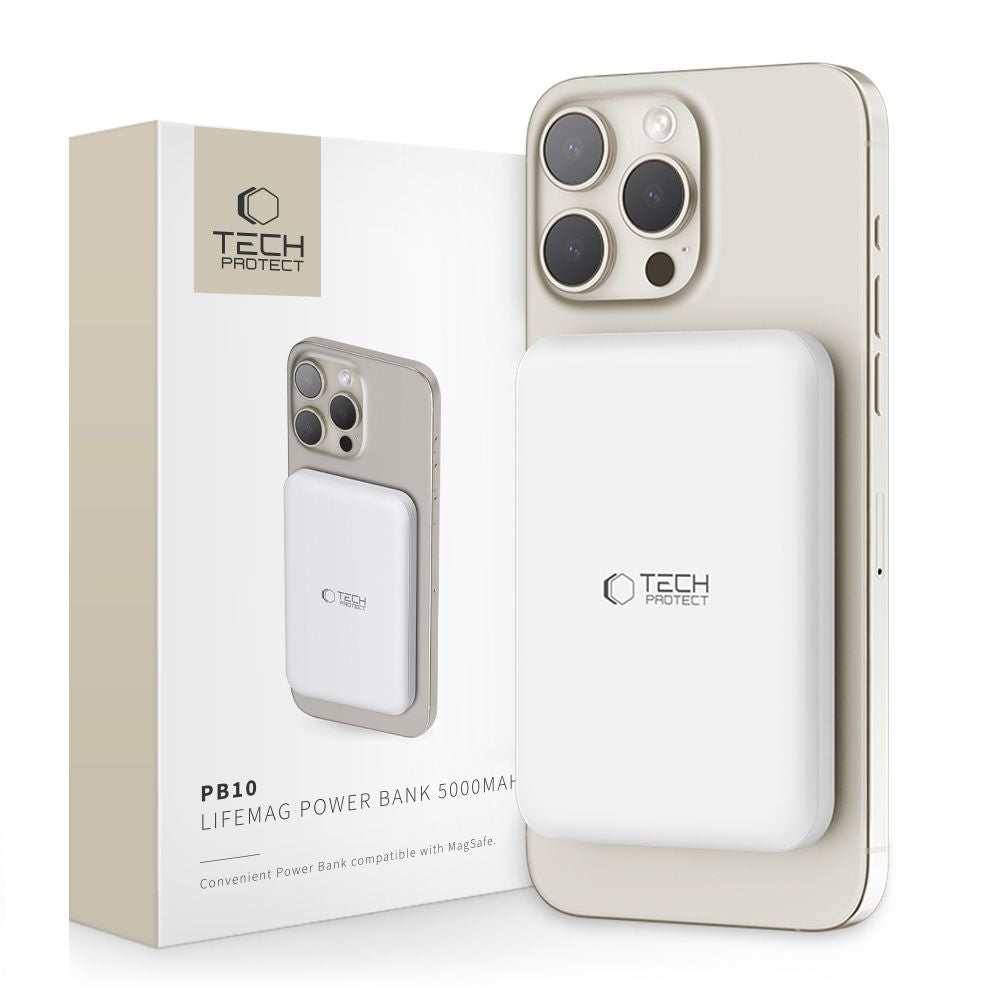 POWERBANK TECH-PROTECT PB10 LIFEMAG MAGSAFE 5000MAH BIAŁY