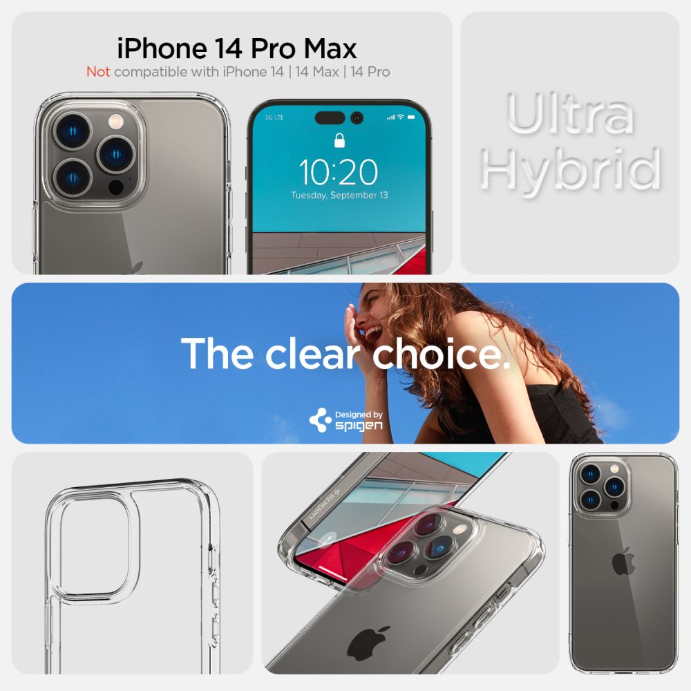 ETUI SPIGEN ULTRA HYBRID IPHONE 14 PRO MAX TRANSPARENTNE
