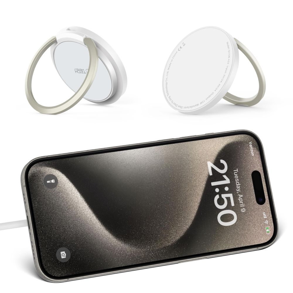 ŁADOWARKA INDUKCYJNA TECH-PROTECT QI15W-A33 MAGNETIC MAGSAFE WIRELESS CHARGER BIAŁA