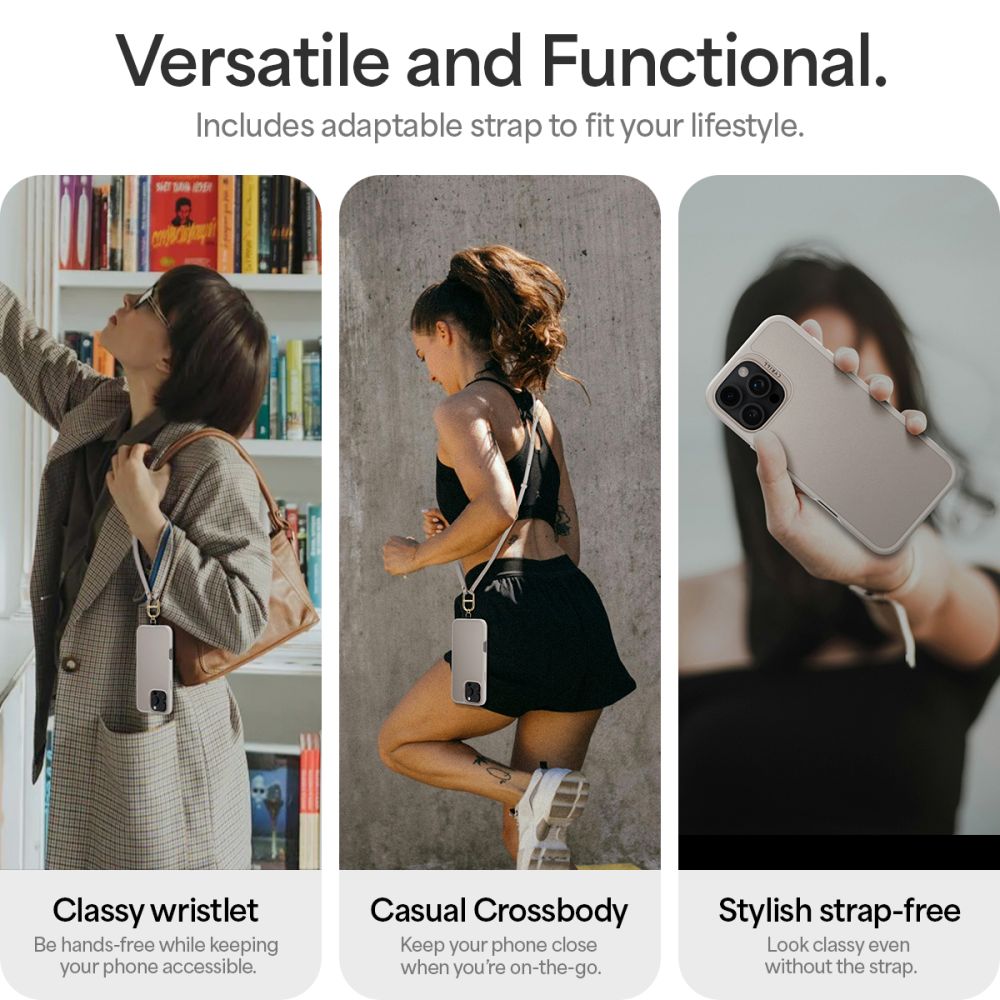 ETUI ZE SMYCZKA SPIGEN CYRILL KAJUK CLASSIC CHARM MAG MAGSAFE IPHONE 16 PRO CREAM BEŻOWE