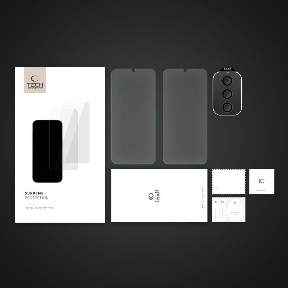 SZKŁO HARTOWANE TECH-PROTECT SUPREME SET SAMSUNG GALAXY S24 CLEAR