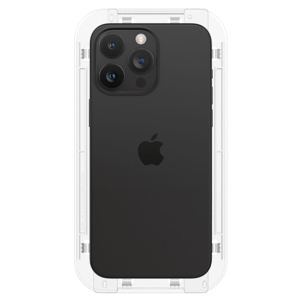 SZKŁO HARTOWANE SPIGEN GLAS.TR ”EZ FIT” FC 2-PACK IPHONE 15 PRO MAX BLACK CZARNA RAMKA