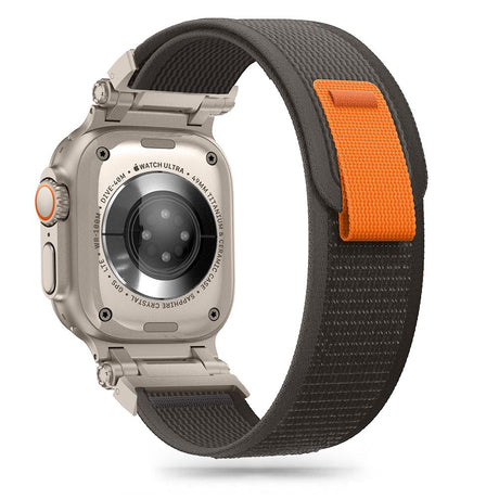 PASEK TECH-PROTECT NYLON DELTA APPLE WATCH 4 / 5 / 6 / 7 / 8 / 9 / SE / ULTRA 1 / 2 (42 / 44 / 45 / 49 MM) BLACK/ORANGE CZARNO POMARAŃCZOWY