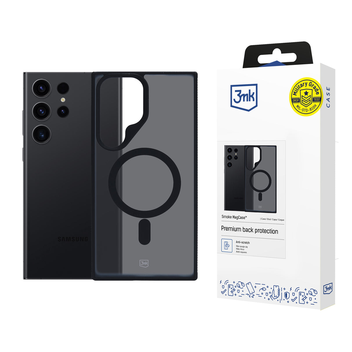 ETUI SAMSUNG GALAXY S24 ULTRA - 3MK SMOKE MAGCASE
