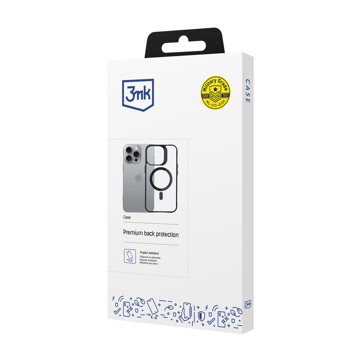 ETUI APPLE IPHONE 16 PRO - 3MK SATIN ARMOR MAGCASE CZARNE