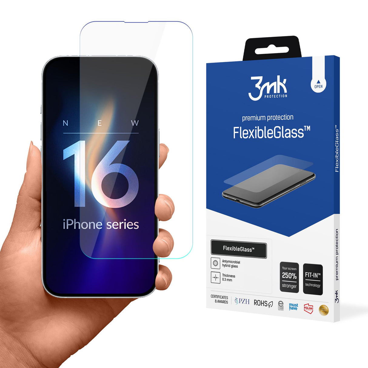 SZKŁO APPLE IPHONE 16 - 3MK FLEXIBLEGLASS